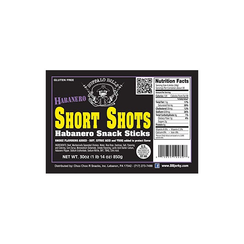 Buffalo Bills Habanero Short Shots (120 beef and chicken 3.5”