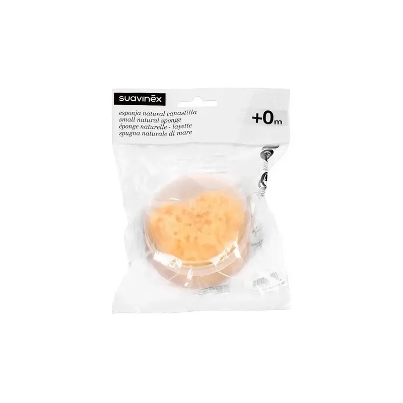 Esponja Natural De Mar Con Estuche Suavinex Amarillo Liso
