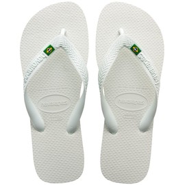 Havaianas Men's Brazil Flip Flop Sandal, White, 8 M US