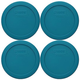 Pyrex 7200-PC 2-Cup Adriatic Blue Food Storage Replacement Lid (4-Pack) - Made in USA