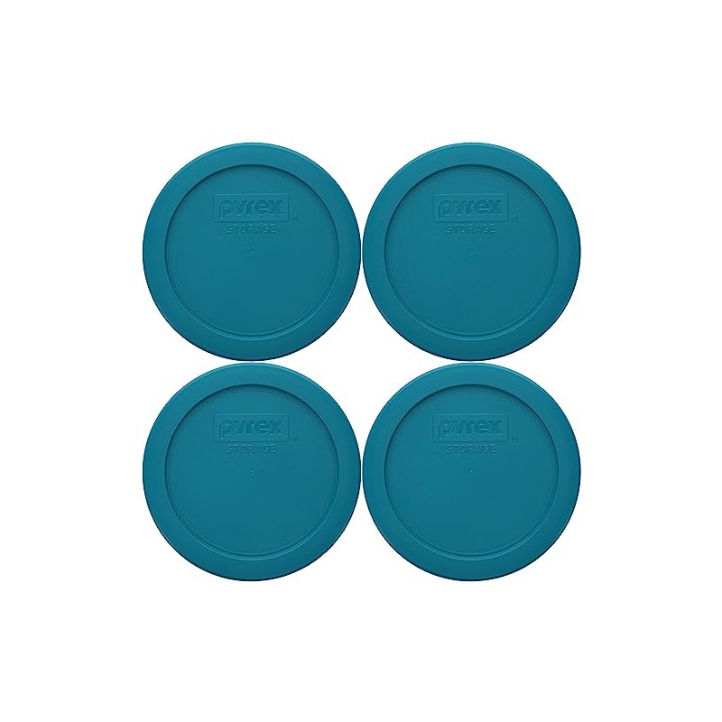 Pyrex 7200-PC 2-Cup Adriatic Blue Food Storage Replacement Lid (4-Pack)