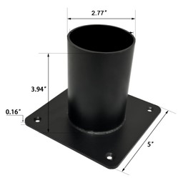 Heavy Duty 3-inch pier Base Mount Adapter, Suitable for Metal Black Outdoor Column Bracket Base for Column Lights, mailboxes, lamp Posts, and flagpoles