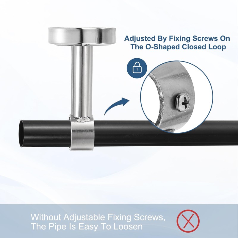 sourcing map 2Set Ceiling Mount Bracket Fit 1.26inch Pipe, Stainless