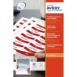 Avery Badgepoint Name Badge Office Replacement Inserts 7537