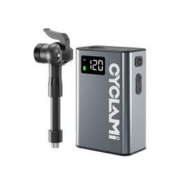 CYCLAMI Electric Bicycle Pump Mini 120PSI with Chip, Display, Memory, for All Valves, Type-C
