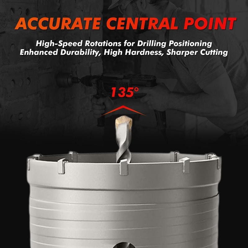 Concrete hole saw kit with SDS plus shank and MAX