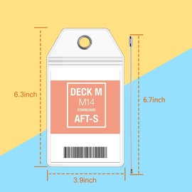 Princess Luggage Tag Holders, 8 Pack Zip Seal Clear Cruise Luggage Tags Holder with Steel Loops for 2023 and 2024 Royal Caribbean, Carnival, NCL, Princess, Celebrity, MSC, Major Cruise Lines Ships