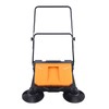 LyeXD Walk-Behind Outdoor Hand Push Sweeper, 15L/3.96 Gal Bin Capacity,