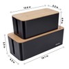 2 Pack Large Cable Management Box – Wooden Style Cord