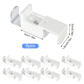 Pack of 8 Clamping Brackets Attachment Clamp Support Roller Blind Pleated Accessories Adjustment Range 20 mm for Duo Double Roller Blind and Pleated Blind Clamp Support Set for Pleated Blind White