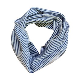 Lilano, Children's Snood Striped 70% Wool (kbT), 30% Silk, 210 g/m², Blue/natural