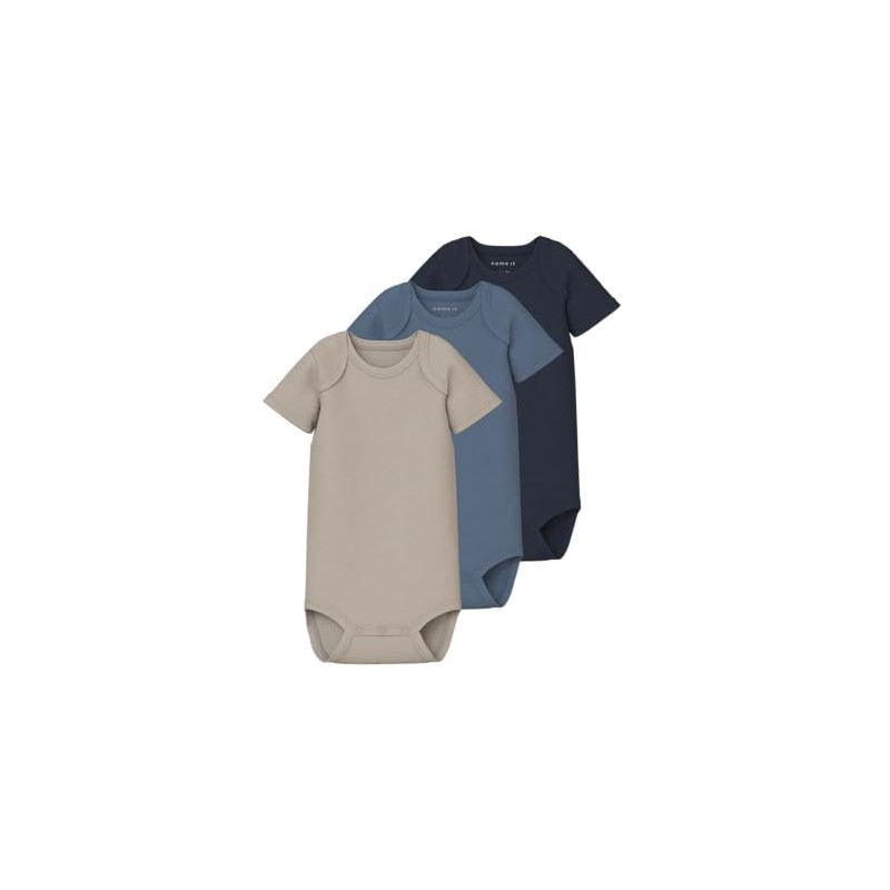 NAME IT Unisex Nbnbody 3P SS Solid Rib Noos (Pack