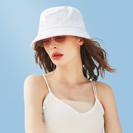 XYIYI White Embroidery Bucket Hat Cotton Beach Fisherman Hats for Women Girls