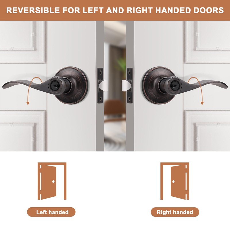 Probrico 2 Pack Keyed Alike Entry Door Lever [Lock with