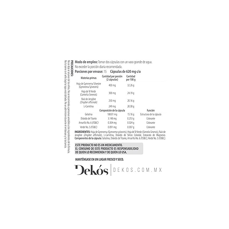 DEKS FB Burner 2 frascos con 30 cpsulas de L-Carnitina,