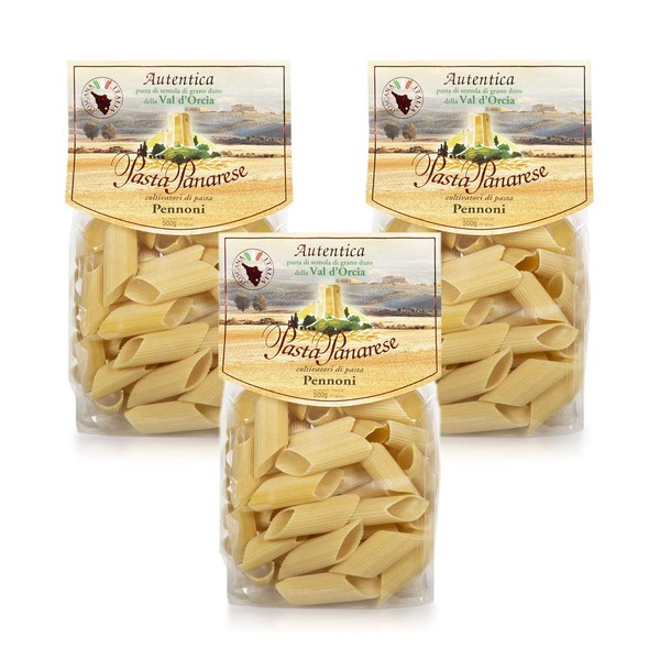 Pasta Panarese Premium Tuscan Paccheri, 17.6 Oz | 500g, Pack of 3