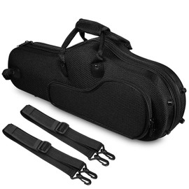 Vaguelly Alto Saxophone Case, Oxford Alto Sax Lightweight Gig Bag Backpack with Padding, Shoulder Strap, External Pocket, Saxophone Carrying Bag, Black