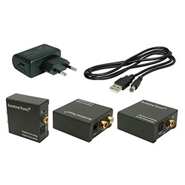 SunshineTronic Audio Converter Digital to Analogue DA3 in High Quality Metal Casing with USB Power Supply (1000 mA)