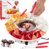 Electric Fondue Maker Deluxe Set w 4 Forks- Removable Serving