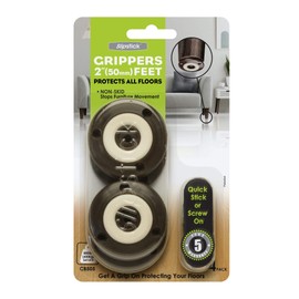 Slipstick CB505 Furniture Feet Floor Protectors with Non Slip Rubber Grip (Set of 4 Grippers) 2 Inch Round - Chocolate Brown