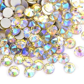 Rhinestone 77: Glass rhinestones, color/selection, SS3 - SS30 (Jonkill AB (Jonkill Aurora), SS30: Approx. 0.2 inches (6.3 mm) (45 beads))