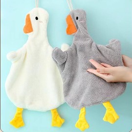 Opexicos 4Pcs Cute Duck Hand Towels Strong Absorbent Quick Drying Hanging Kitchen Bathroom Bedroom Hand Towels
