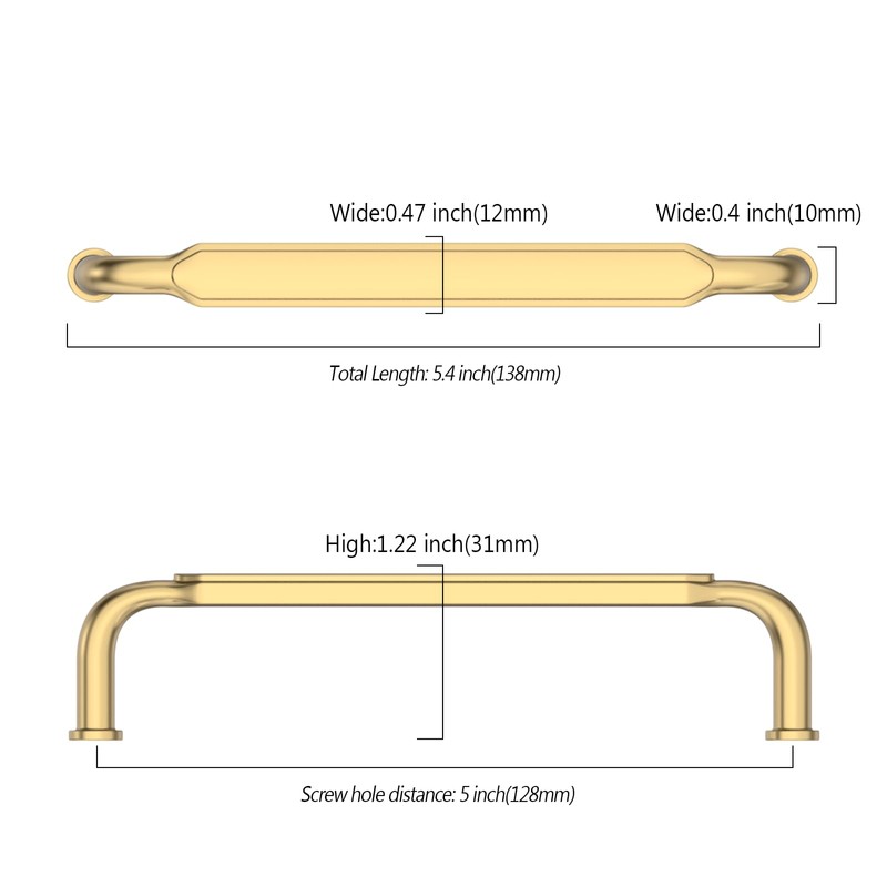 Asidrama 10 Pack 5 Inch(128mm) Champagne Bronze Kitchen Cabinet Handles,