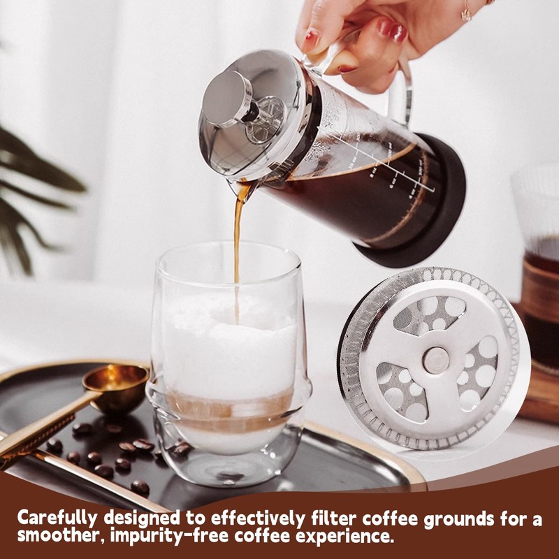 Pack of 8 French Press Replacement Filter Strainer, Coffee Press