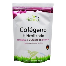 Vidanat Colágeno Hidrolizado Puro 300 g – Con Biotina y Ácido Hialurónico, Suplemento Alimenticio