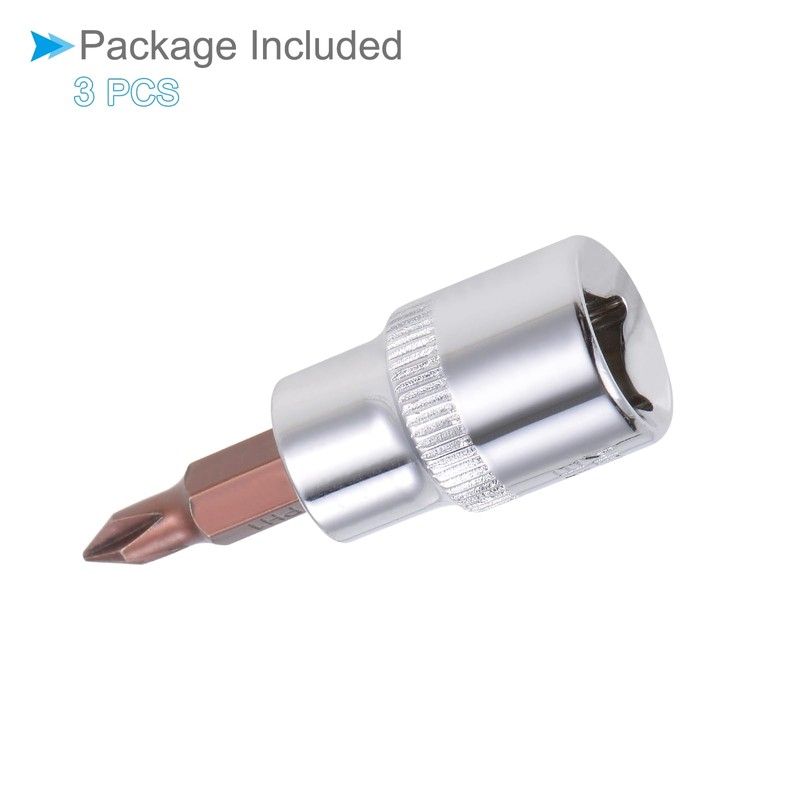 CoCud Phillips Bit Socket, PH2 Bit 3/8" Drive 1.89" Long,