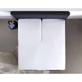 Split Topper Fitted Sheet Cotton White 180x200