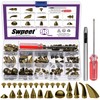 Swpeet 96 Sets 12 Styles Gun-Black Mixed Shape Spikes and