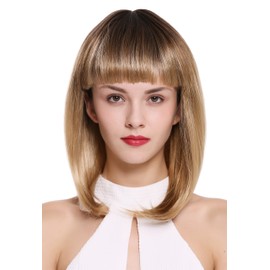 WIG ME UP - DY46A-Y-SC1911 Women's Wig Long Bob Short Shoulder Length Sexy Pony Straight Blonde Mix Brown Highlighted 40 cm