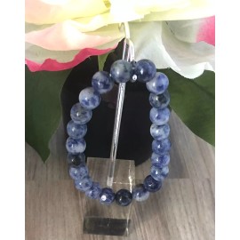 Shameg Sodalite Beads Stretchable Bracelet 7" - 8mm Beads - Best gift