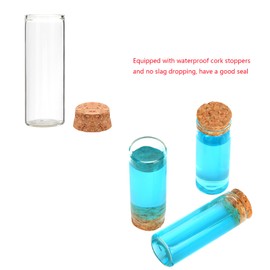 6PCS 40ml Glass Test Tubes with Cork Stoppers, 30 x 80mm Liquid Sample Vial, Clear Flat Test Tubes for Bath Salt, Candy Storage, Scientific Experiments, Party Decoration and Plant Propagation