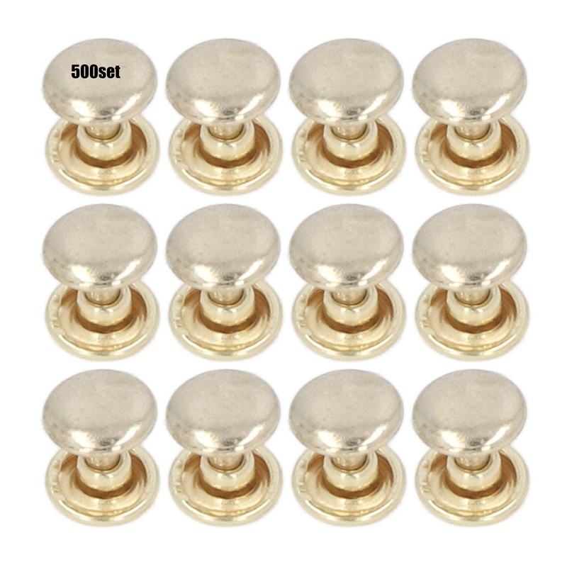 500set Metal Studs Rivets 8mm DIY Iron Double Flat Uniform