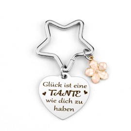 Hoosmoon Aunt Gift, Gifts for Aunt, Keyring Aunt Birthday, Aunt Gift, Christmas Thanksgiving, Best Aunt in the World Gifts, silver