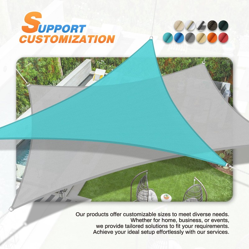 TANG 20'x20' Sun Shade Sail Rectangle Sunshade Canopy UV Block
