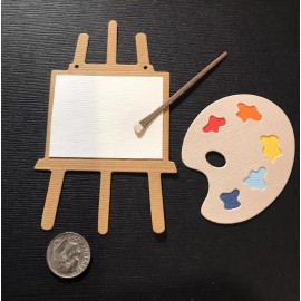 HANDMADE Die Cut 3 Piece Easel Set  / Card Embellishment
