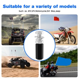ATV Flag Pole Mount, Quick Release Flag Mount 1/4 Inch Fits All ATV UTV Motorcycle Dirt Bike Jeep, Quick Release Flag Pole Holder Black - 2 Pack