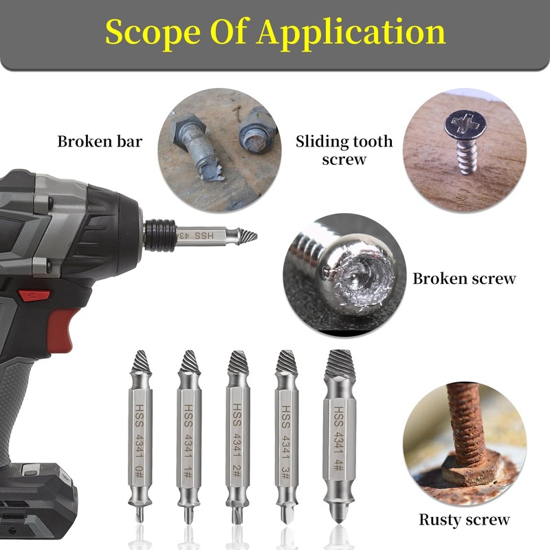 Varlldibao Gift for Man-10 PCS Damaged Screw Extractor Set,6 PCS