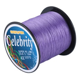 ANGRYFISH 4 Strands Super Strong Braided Fishing Line- Less Expensive -Zero Stretch -Small Diameter-Suitable For Novice Fishermen 150YD-Purple50LB