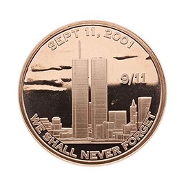 Private Mint USA Copper Coin - 9/11 We Shall Never Forget - 1 oz - UNC - Individually Packed in Coin Capsule