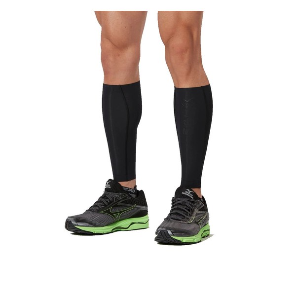 2 x U Men's MCS Compression Calf Guard Leg Cover, black, m