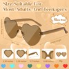 NACHLYNN 10 Pairs Brown Heart Sunglasses Women Rimless Heart Shaped