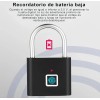Candado Inteligente Bluetooth App Huella Digital Res Lluvia Color Negro