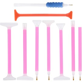 EYVRPAU 9 Pieces Diamond Painting Pen DIY Diamond Painting Tools Drill Pen Embroidery Tip Painting Accessories for Nail Art Crystal Gemstones 5D