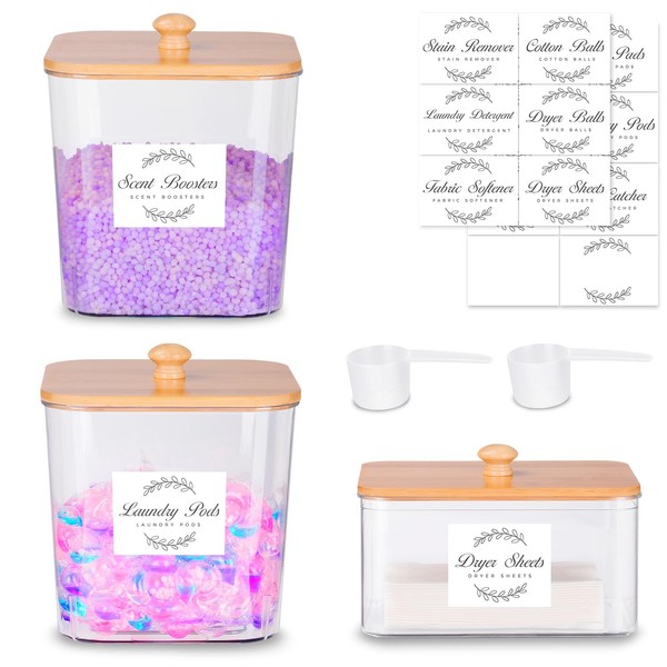 efluky 3 Pack Laundry Pods Container & Dryer Sheet Holder