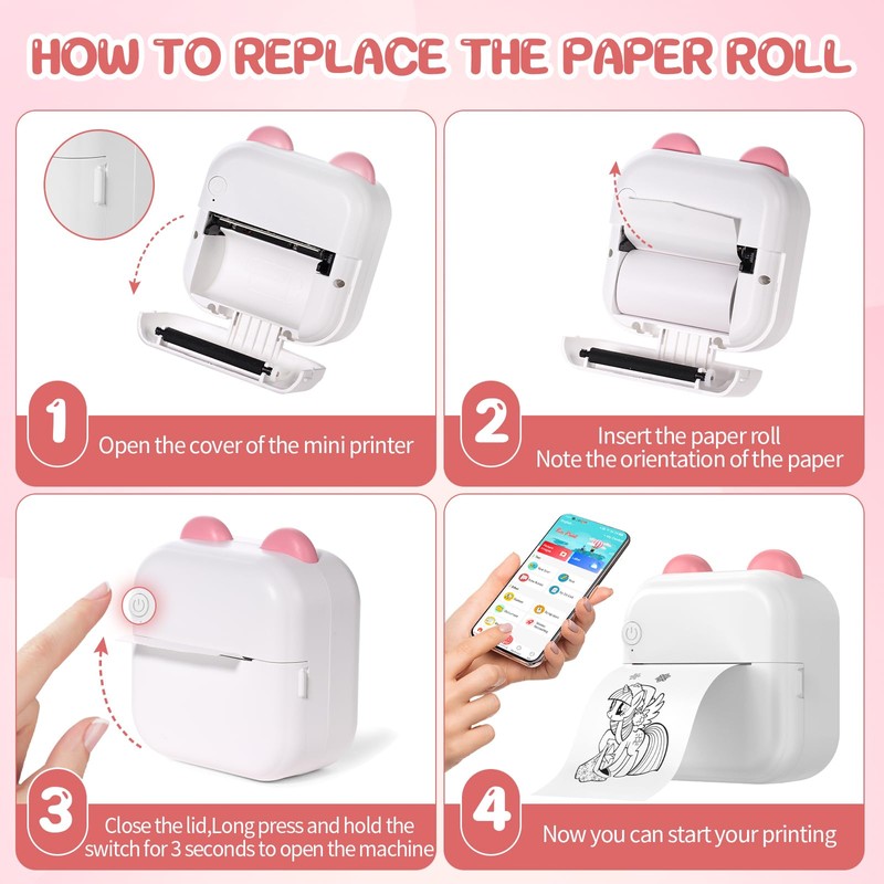 Wireless Photo Sticker Thermal Fast Printer, PrintPod Inkless Pocket Printer
