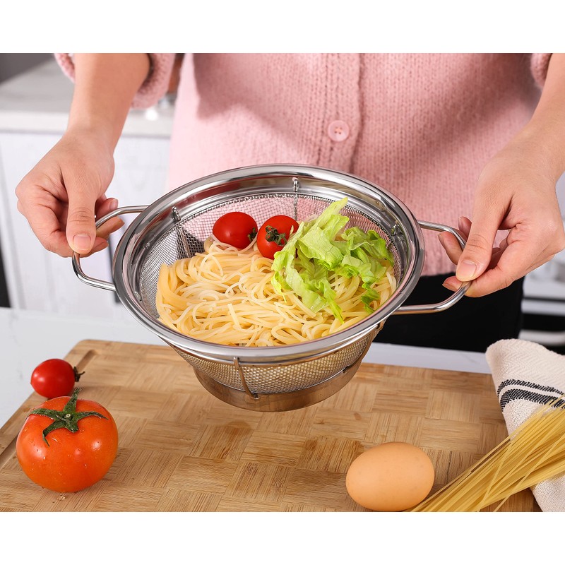 Royal Cuisine Set of 2 Stainless Steel Colanders with Loop